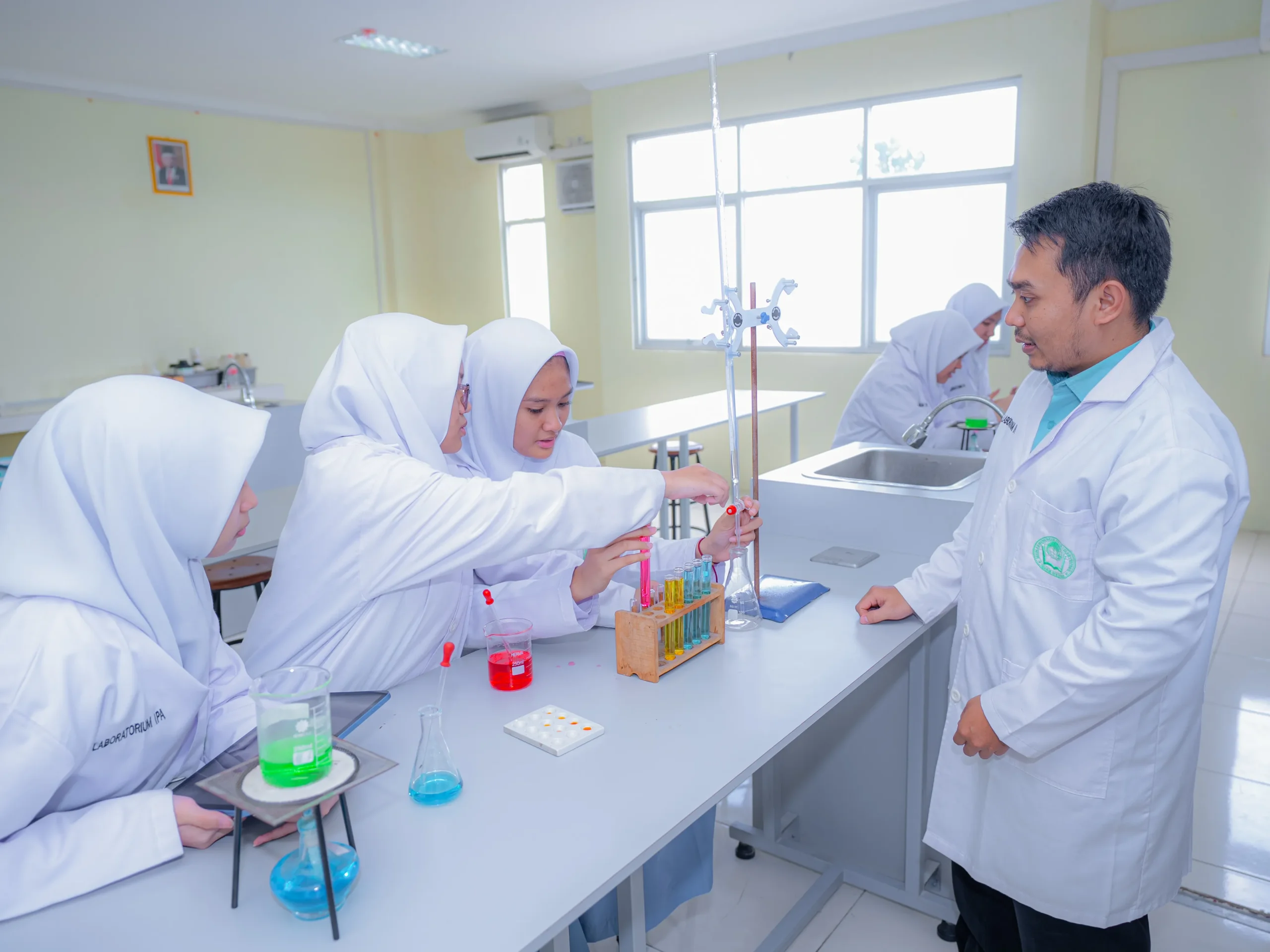 Teacher with student