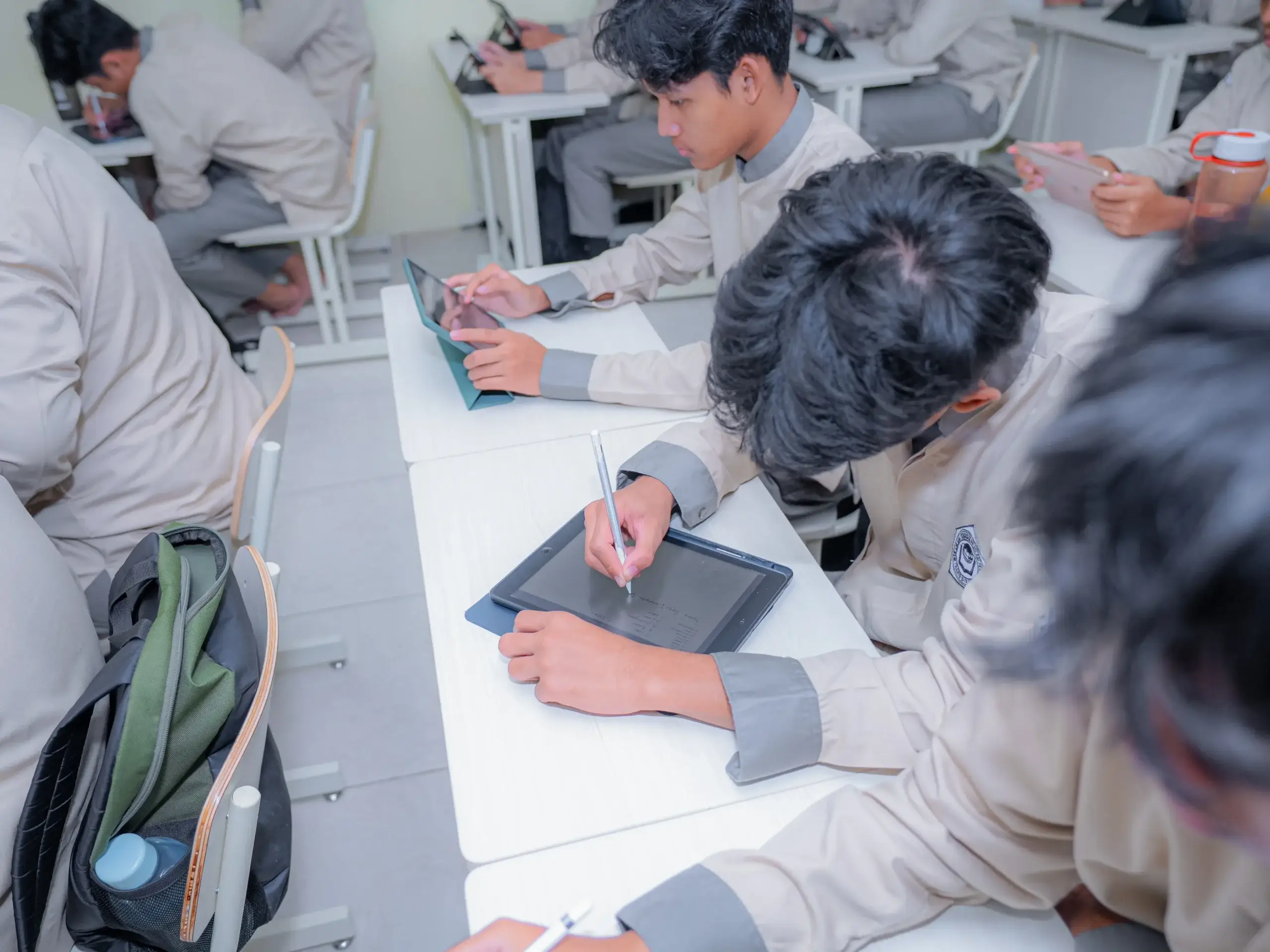 Two students working together