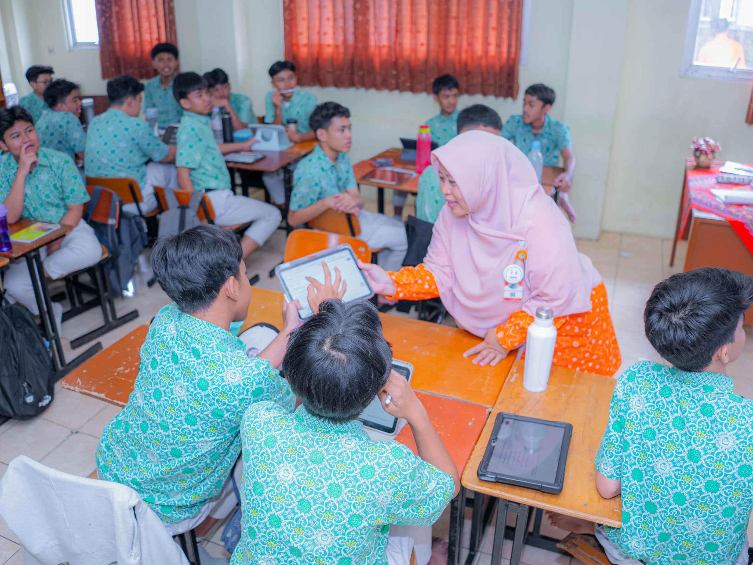 Two students working together