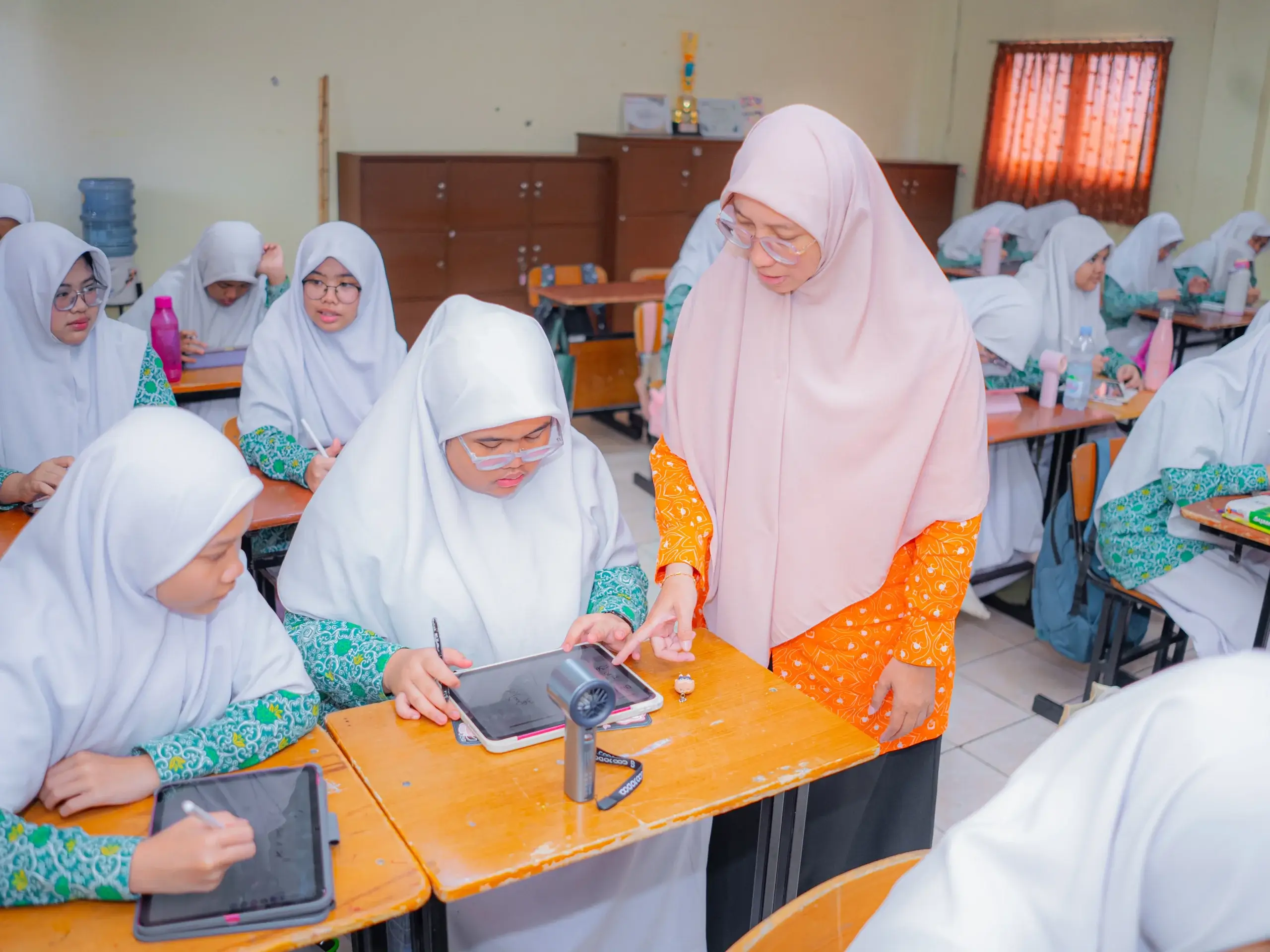 Two students working together