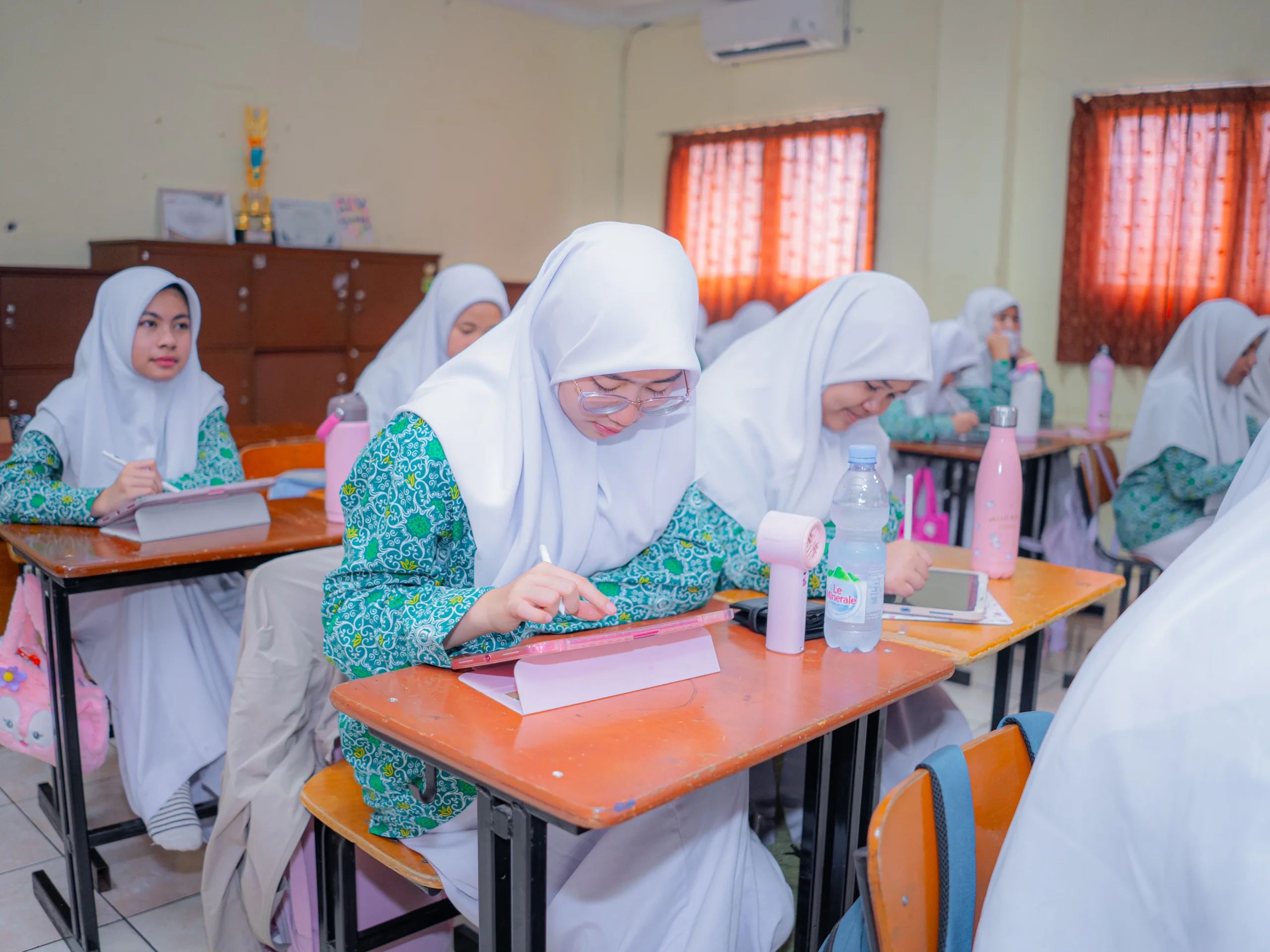 Teacher with student